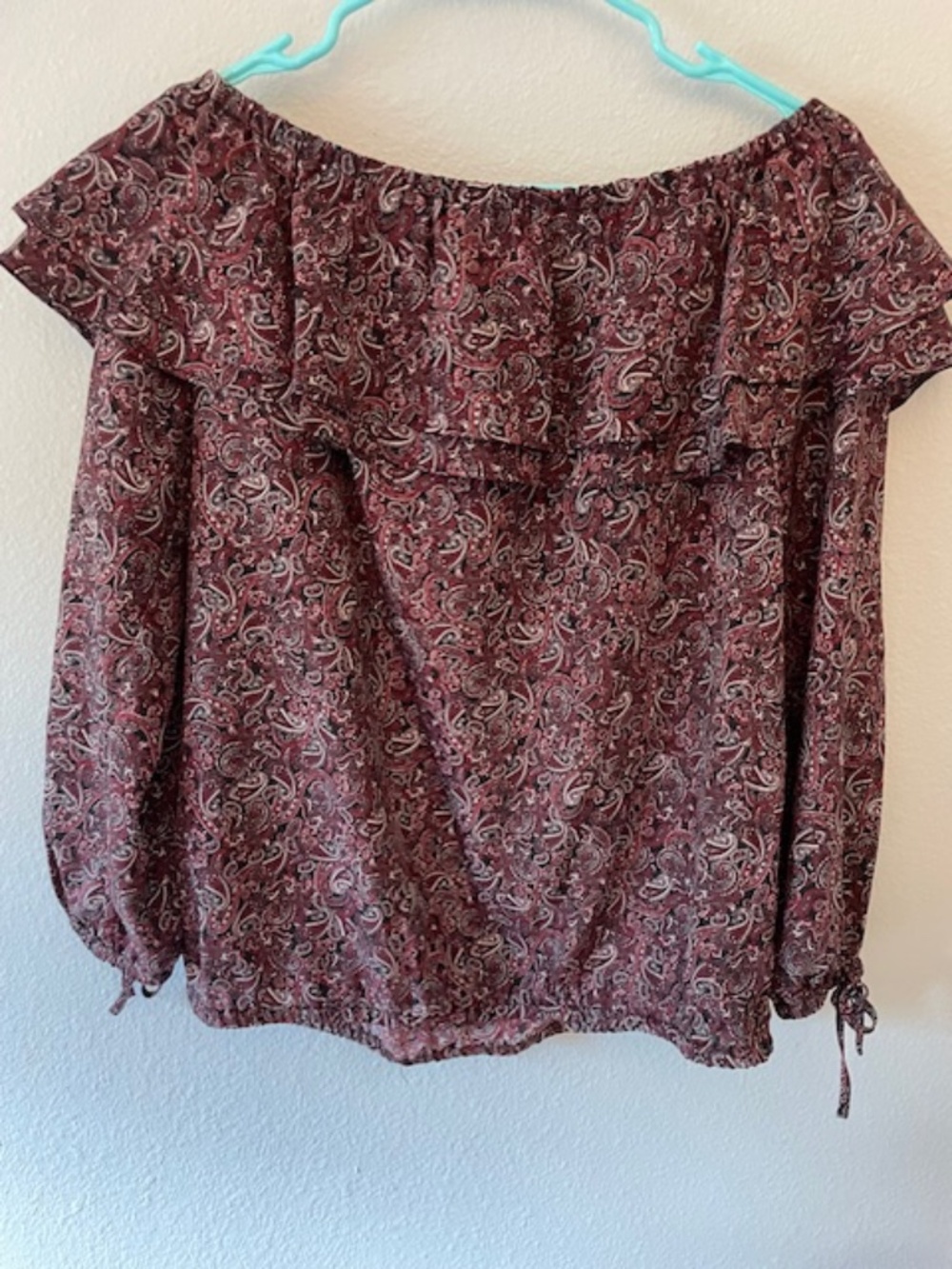 MICHAEL Michael Kors Paisley Ruffle Blouse – Size Medium